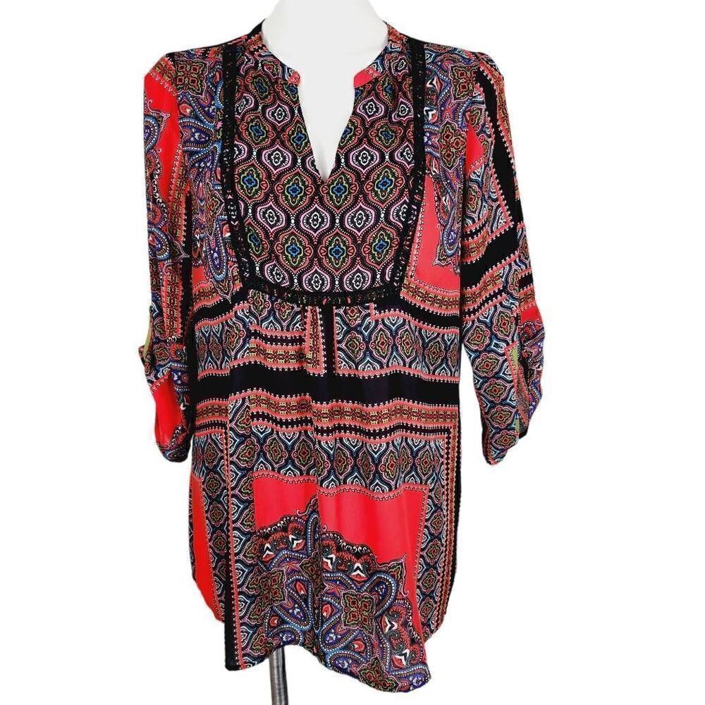 Figueroa & Flowers blouse tunic Size Large‎
